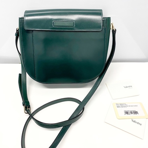 NWT VALEXTRA green LEATHER TWIST CROSSBODY handbag bag - Picture 4 of 14